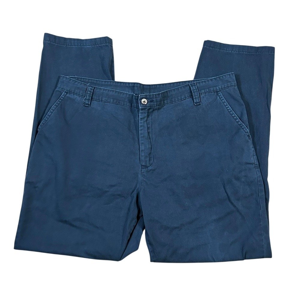 Lacoste Men's Pants‎ 38x30 Golf Chino Flat Front Logo Blue